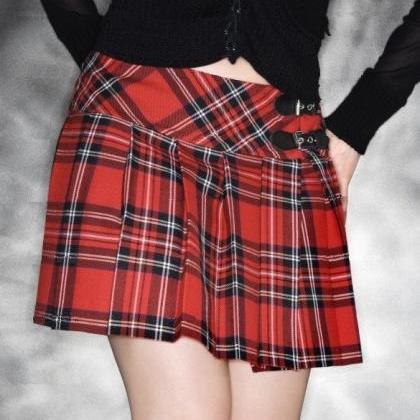Tartan Plaid Check Womens Top Trend Skirt Mini..