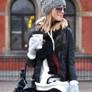 Winter Fashion Women Girl Wool Knitted Hat Grey