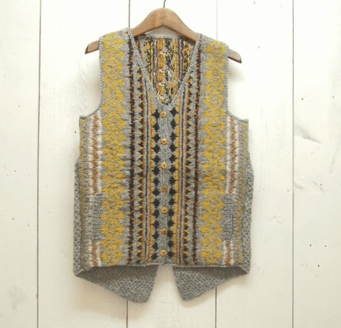 Hand-knit Cardigan Vest Tirol